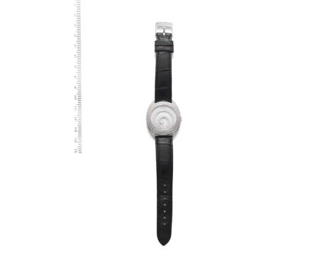 CHOPARD: DIAMOND-SET 'HAPPY SPIRIT' WATCHThe circular mother-of-pearl dial beneath a tiered bezel and concentric free-floatin