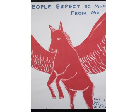 David Shrigley. 'People Expect So Much of Me'. Lithograph print on 200g Munken Lynx paper. Printed 2020. Framed and glazed. H
