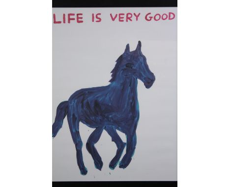 David Shrigley. 'Life is Good'. Lithograph print on 200g Munken Lynx paper. Printed 2020. Framed and glazed. H.87 W.66cm. 