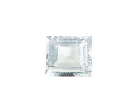 AN UNMOUNTED AQUAMARINE of 2.07 carats, rectangular step cut.