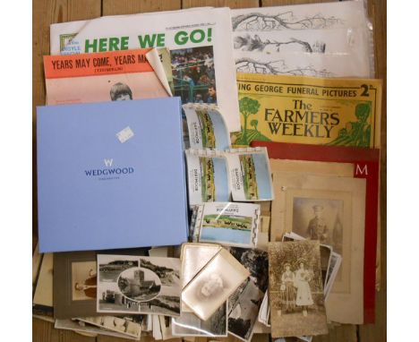 A box of ephemera including postcards, vintage Dartmoor souvenir books, prints, etc.