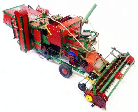 A large Meccano model combine harvester