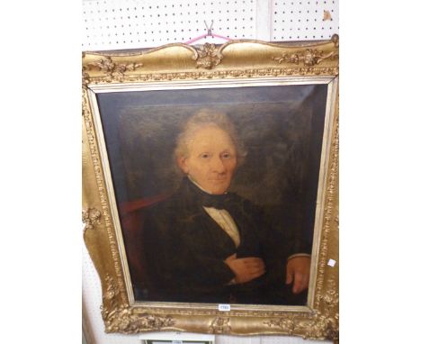 An ornate gilt gesso framed 19th Century oil on canvas portrait of a gentleman - 72.5cm X 60cm
