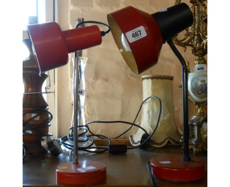 A vintage poseable desk lamp - sold with another similar