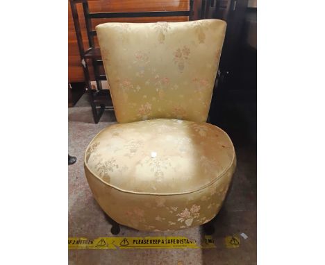 A vintage upholstered boudoir chair - upholstery a/f