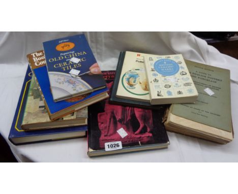 Ten books on ceramics including The Collector's Book of English Country Pottery, British Ceramic Marks by J.P. Cushion, etc.