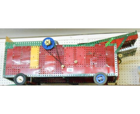 A large Meccano model threshing machine
