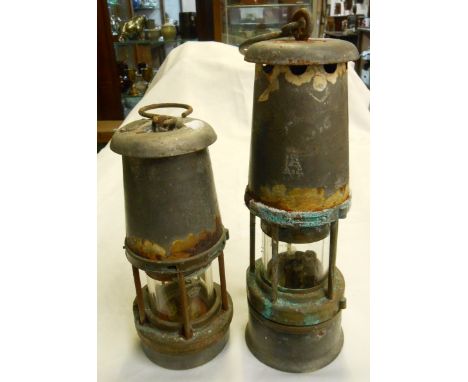 Two miners' lamps from The Wolf Safety Lamp Co. comprising, William Maurice of Sheffield Type FE2 and Lamp No. 7