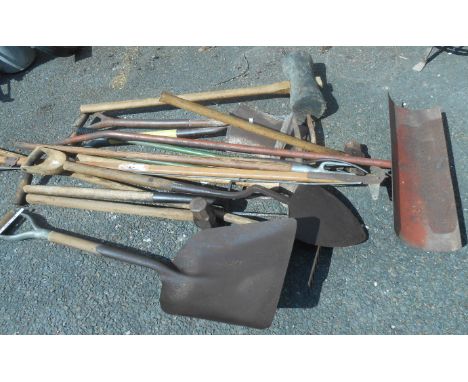 A collection of old garden tools