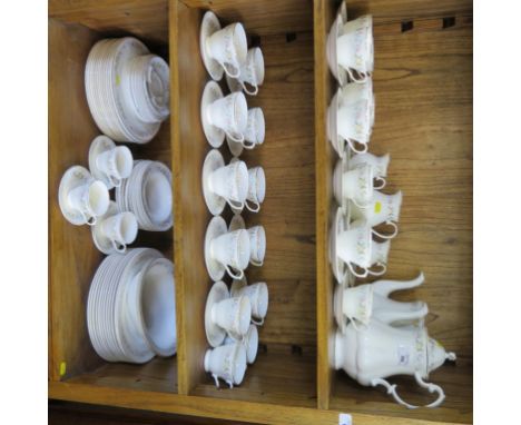 A Mayfair china floral pattern, tea, coffee and dinner service, for twelve place settings including teapot and coffee pot