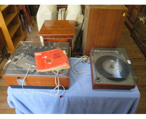 A Bang &amp; Olufsen Beogram 1000 turntable with operators manual, a Beocord 2000 reel to reel tape recorder and a pair of Wh