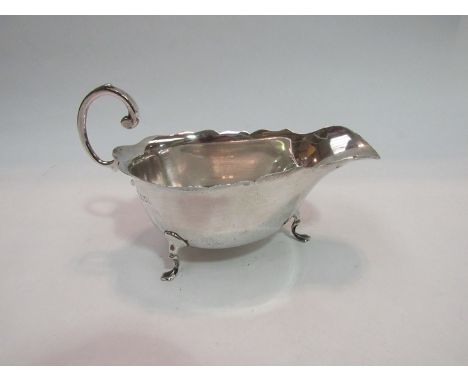 A Mappin &amp; Webb silver sauce boat, marks rubbed