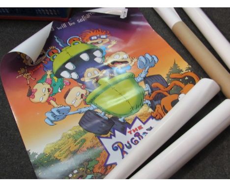 Two Madonna promotional posters and a Kylie Minogue promotional poster, three children's film promotional posters: Rugrats, P