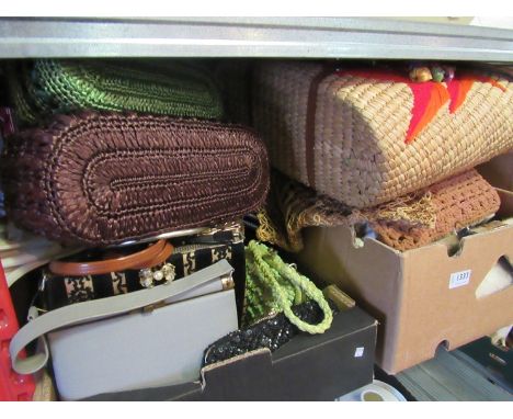 Three boxes of vintage bags to include Radley