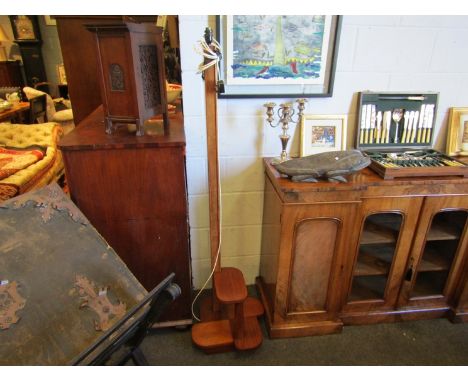 An Art Deco walnut standard lamp
