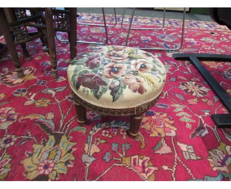 A gilt tapestry footstool