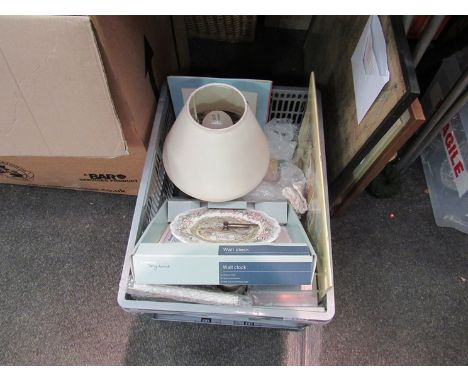 A selection of Royal Doulton Brambly Hedge items including a bedside lamp, thimbles, wallpaper border rolls, wall clock, post