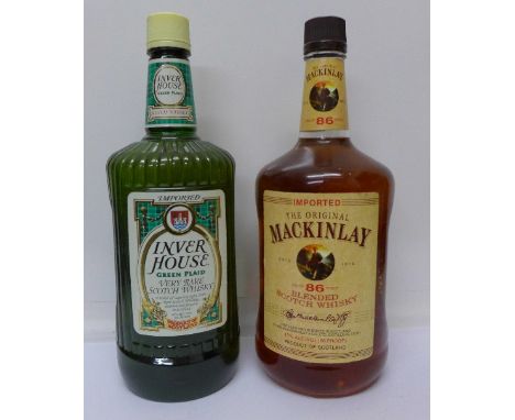 Two bottles of Scotch Whisky including Mackinlay and a 'very rare' bottle of Inver House Green Plaid