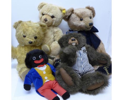 Teddy bears and soft toys including Harrods and Kimberley