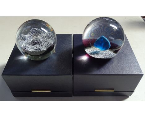 2 boxed Caithness limited edition paperweights - Contrast and Ice Flame 