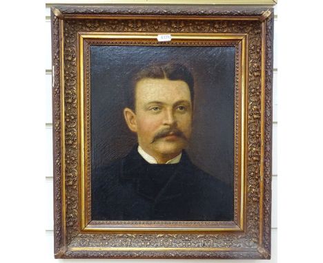 A E Harris, oil on canvas, portrait of a gentleman, in giltwood frame 