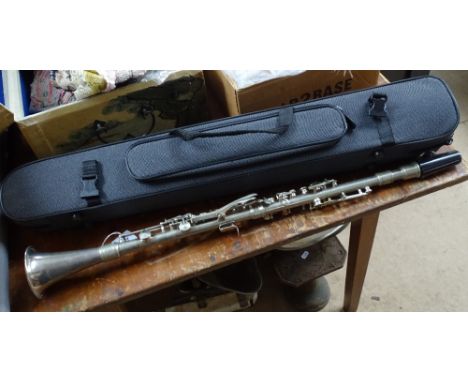Silver plated French clarinet and carrying case 