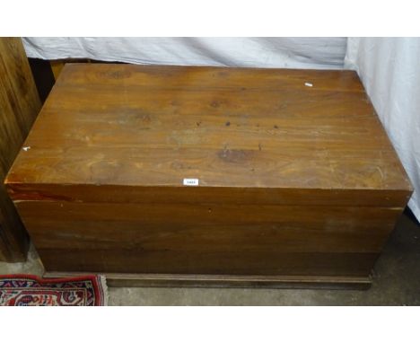 A large Indian camphorwood blanket chest, impressed to the top Sursahib &amp; Company New Delhi, L110cm, H50cm, D60cm 