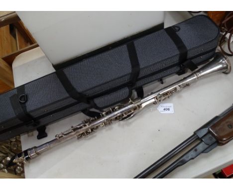 A USA Three Star silver plated clarinet with carrying case 