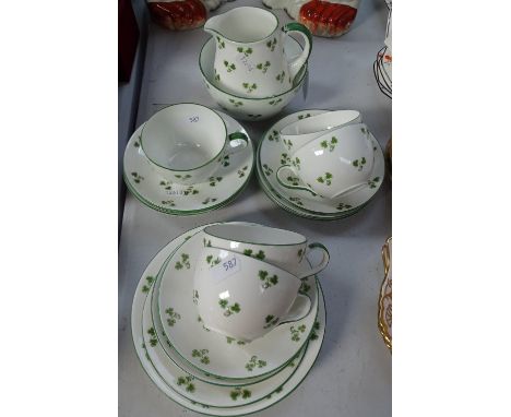 Vintage Shelley teaware with Cloverleaf pattern, 8064 