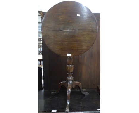 A Georgian oak tilt-top table on tripod base, W49cm 