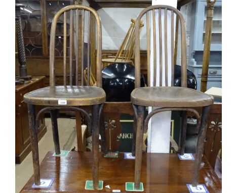 Mazowia, Poland, a pair of bentwood stick-back side chairs, after Thonet 644, by Josef Hoffmann 