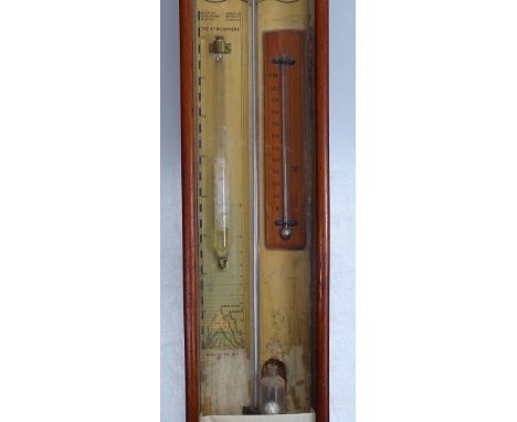 An Admiral Fitzroy barometer with thermometer and chart, height 57" 