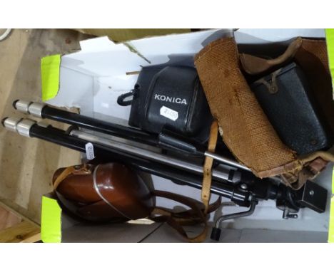 Konica camera and tripod, and 2 others 