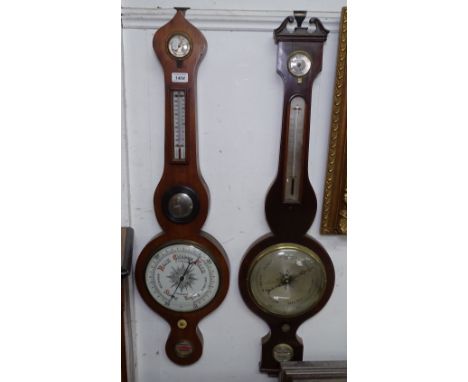 A 19th century mahogany wheel barometer, by G.P. Argrave, Canterbury, L95cm 