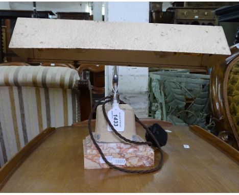 A Vintage desk lamp on stepped marble base 