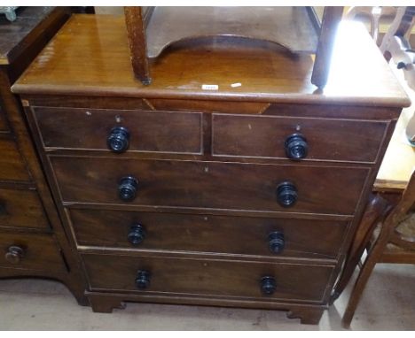 An Edwardian mahogany 5-drawer chest, bracket feet, W96cm 