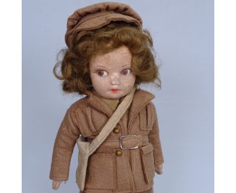 A Vintage Lenci dressed doll, height 12.5" 