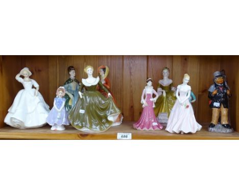 Royal Doulton and Royal Worcester ladies etc 