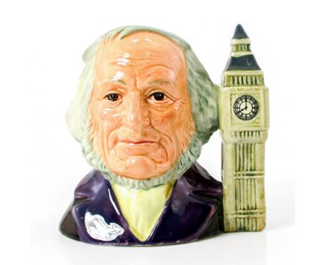 Variation One, Big Ben is at Eight O'clock. Black coat with purple collar; lemon cravat; Big Ben is light brown.To honor John