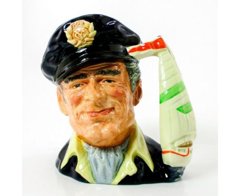 Style Two. Navy blue cap; dark blue jacket; yellow shirt; grey scarf.Royal Doulton backstamp. Artist: Stanley J. TaylorIssued