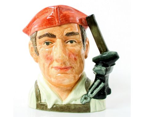 Salmon hat, white shirt, light brown apron.Series: Characters from Williamsburg. Royal Doulton backstamp. Artist: David B. Bi