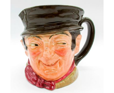 Dark brown hat, light brown coat, red kerchief with white spots.Part of the Charles Dickens' Characters series. Royal Doulton