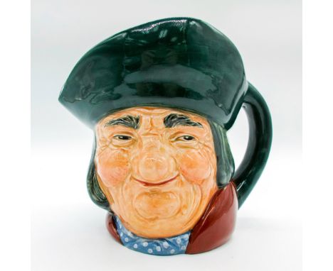 Green hat, brown coat, blue scarf with white spots.Royal Doulton backstamp. Artist: Charles NokeIssued: 1937 - 1969Dimensions