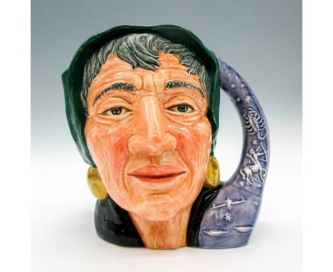 Green scarf around head, black shawl, purple handle.Royal Doulton backstamp. Artist: Garry SharpeIssued: 1959 - 1967Dimension