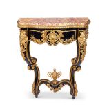 A NAPOLEON III EBONISED AND ORMOLU-MOUNTED CONSOLE TABLE, THIRD QUARTER 19TH CENTURY