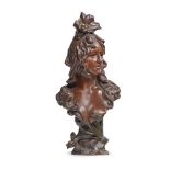 A FRENCH BRONZE BUST OF FLORA, LATE 19TH CENTURY
