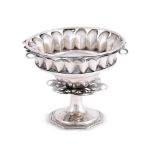 AN AUSTRIAN SILVER PEDESTAL CAVIAR BOWL