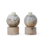 A PAIR OF LARGE STONE SPHERES, 20TH CENTURY