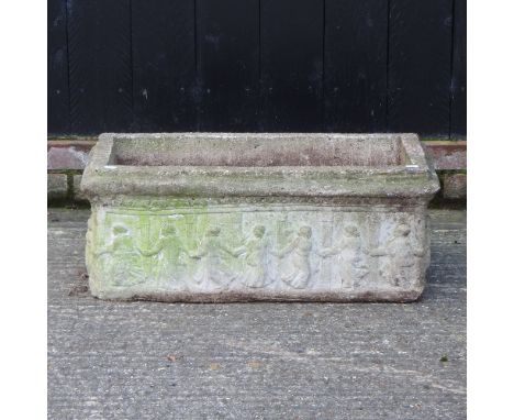 A reconstituted stone garden planter, 73cm