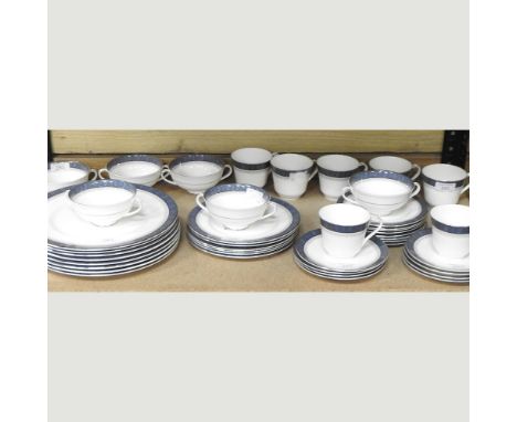 A Royal Doulton eight piece Sherbrooke pattern tea and dinner service